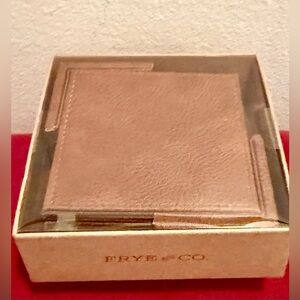 NIB Leather Coasters. 6 light brown. Frye and Co.
